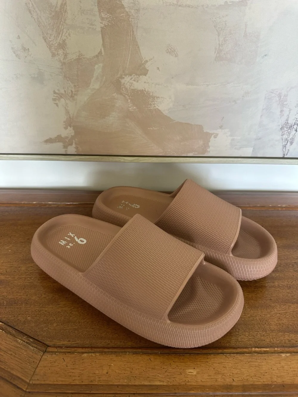 MIX No. 6 Syma Cloud Slide Sandals Cafe‎ Brown Size 7 NWT